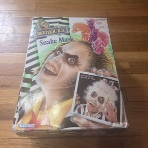 Vintage 1990 Beetlejuice Snake Mask (Kenner, 1990) - Michael Keaton w/ Box